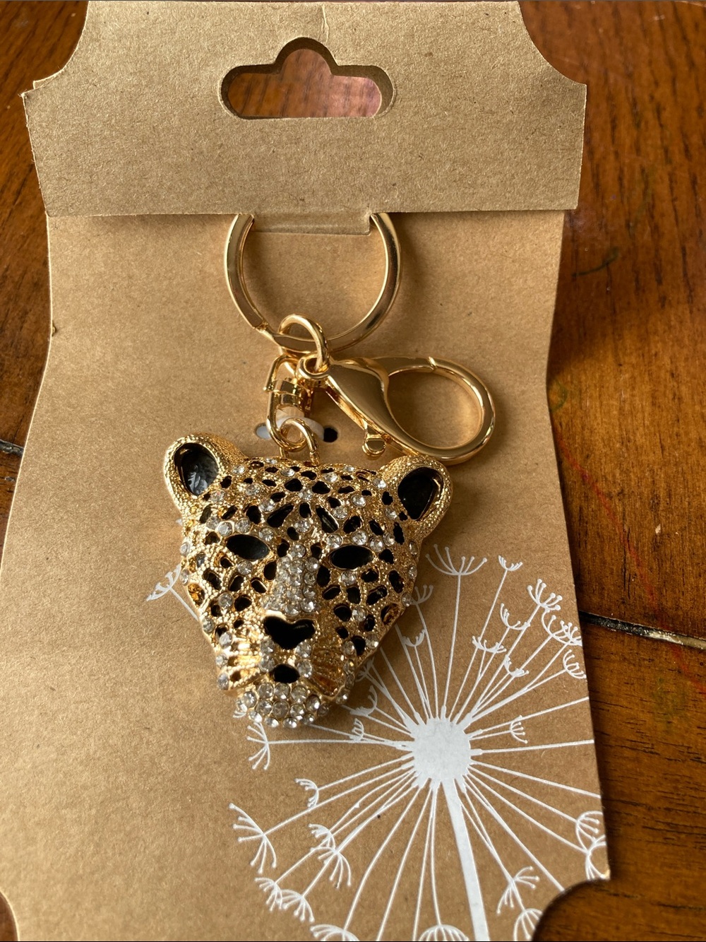 Gold Leopard Head Keychain/Bag Charm